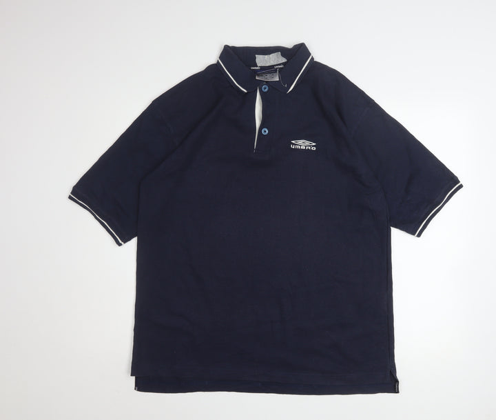 Umbro Men’s Blue L Regular Fit Short Sleeve Polo Shirt