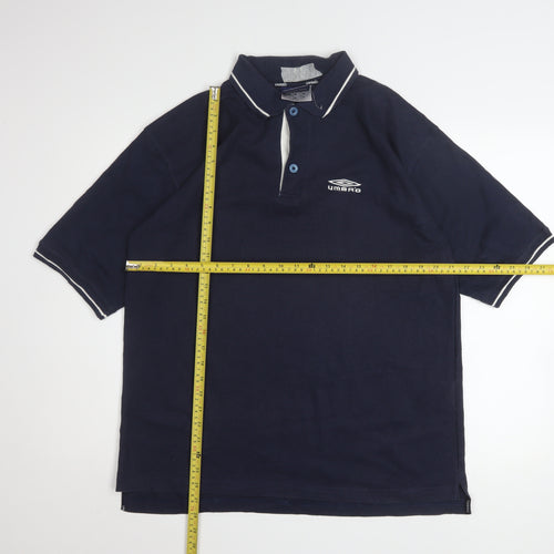 Umbro Men’s Blue L Regular Fit Short Sleeve Polo Shirt