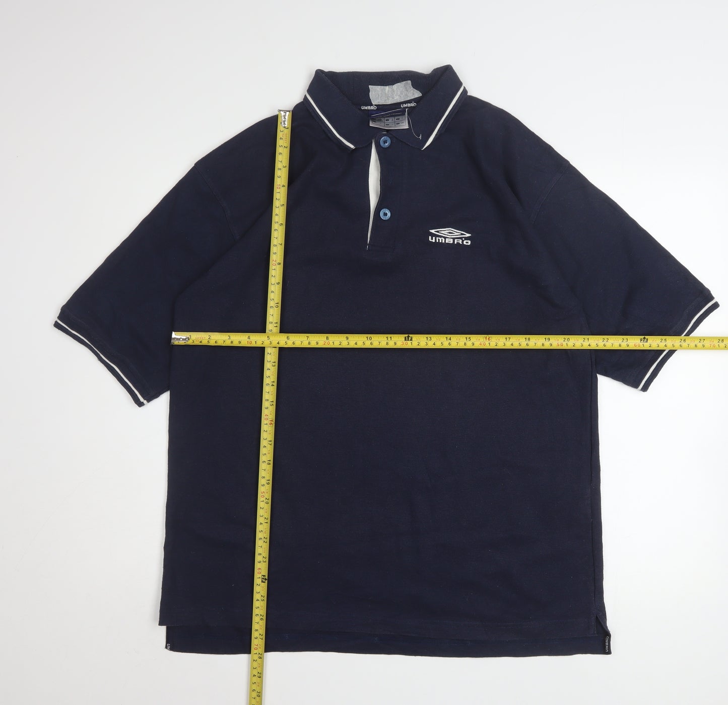Umbro Men’s Blue L Regular Fit Short Sleeve Polo Shirt