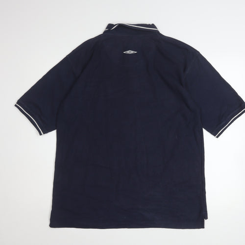 Umbro Men’s Blue L Regular Fit Short Sleeve Polo Shirt