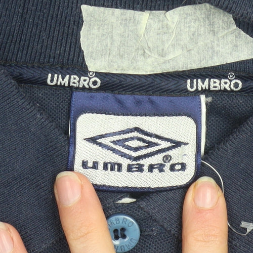 Umbro Men’s Blue L Regular Fit Short Sleeve Polo Shirt