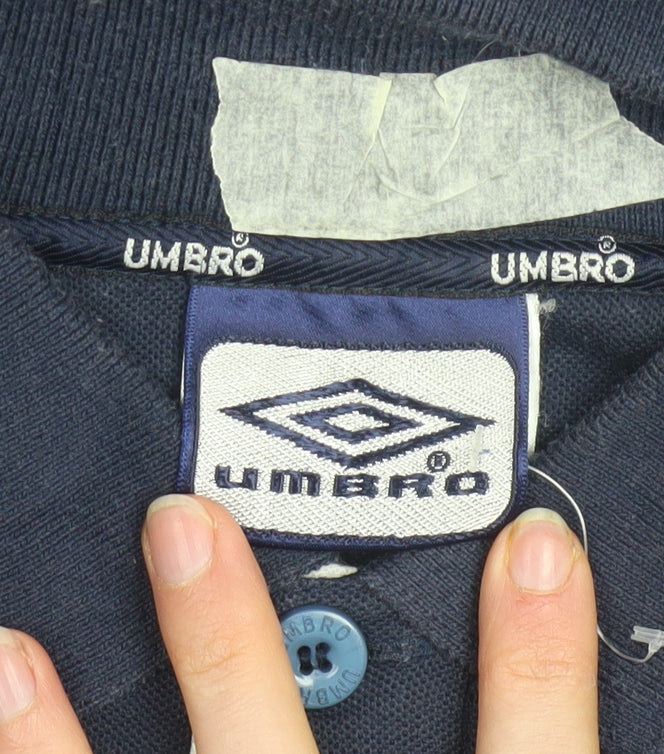 Umbro Men’s Blue L Regular Fit Short Sleeve Polo Shirt