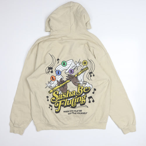 Gildan Women's Beige Lizzo Graphic Pullover Hoodie Size L