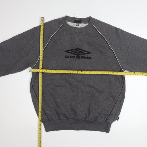 Umbro Mens Grey Medium Pullover Sweatshirt Crew Neck Sports Top