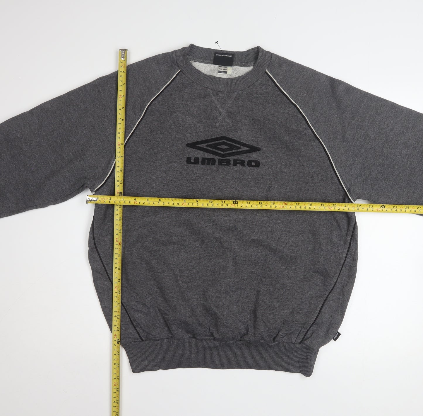 Umbro Mens Grey Medium Pullover Sweatshirt Crew Neck Sports Top