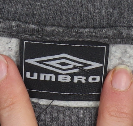 Umbro Mens Grey Medium Pullover Sweatshirt Crew Neck Sports Top