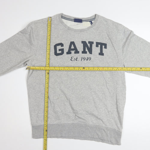 GANT Men's Grey Logo Crew Neck Sweatshirt Size L Pullover