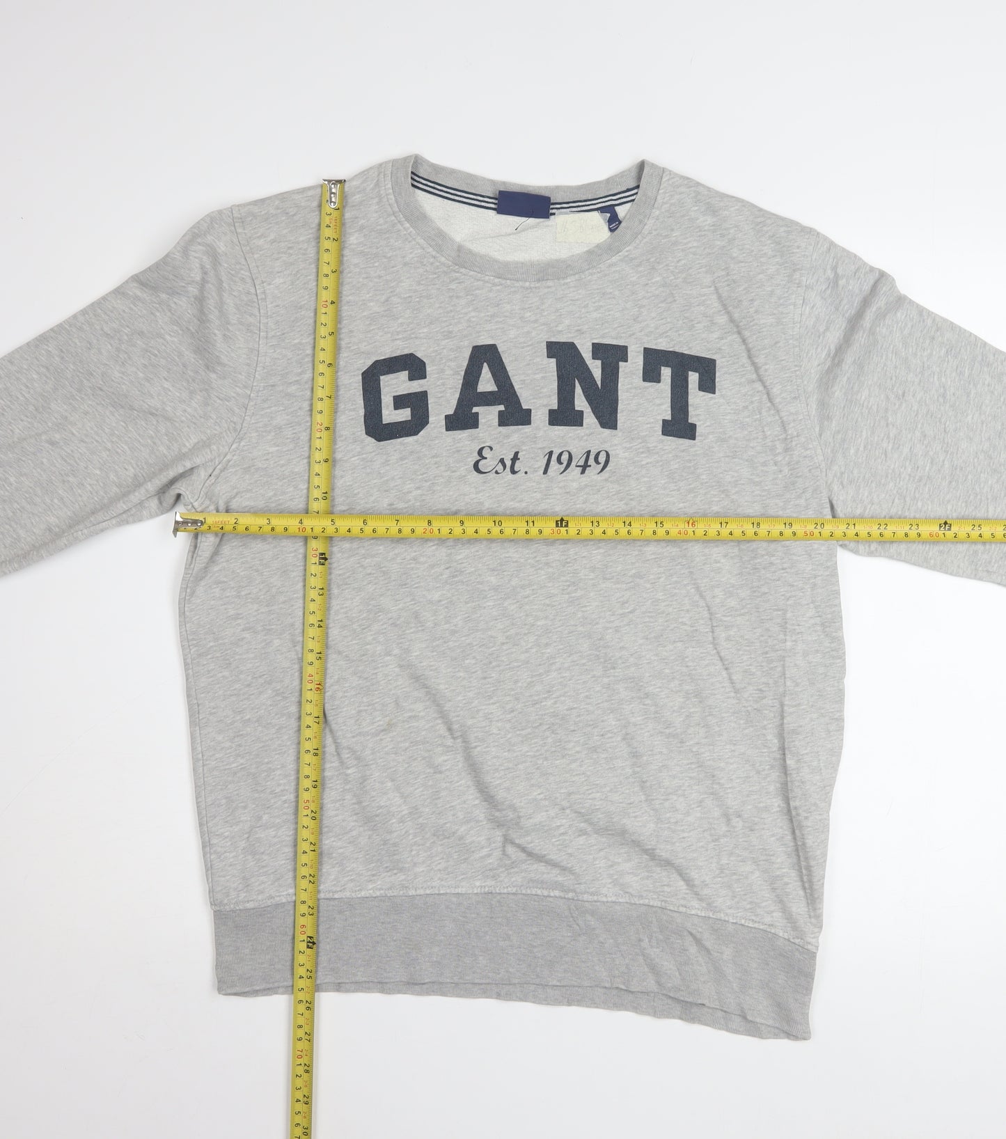 GANT Men's Grey Logo Crew Neck Sweatshirt Size L Pullover