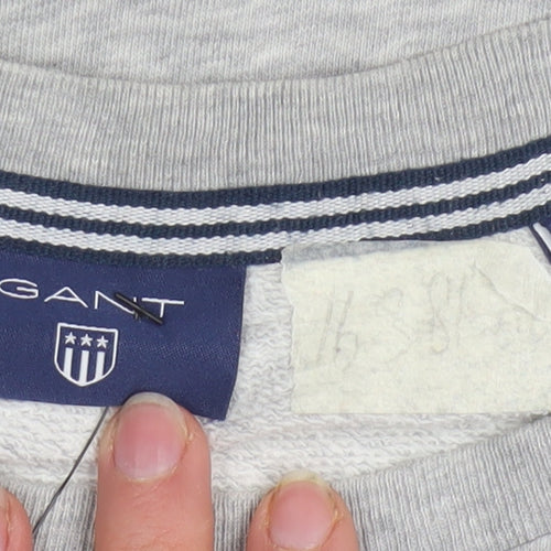 GANT Men's Grey Logo Crew Neck Sweatshirt Size L Pullover
