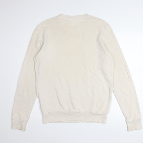Reebok Womens Beige Small Crew Neck Pullover Sweatshirt