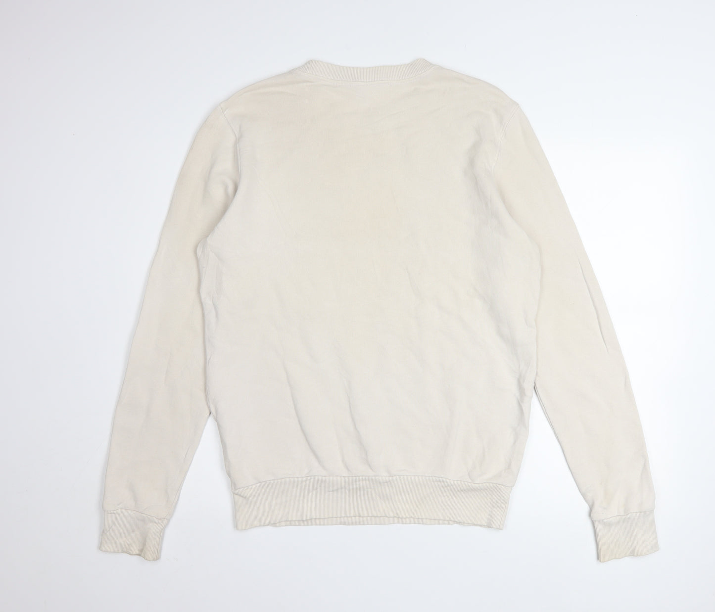 Reebok Womens Beige Small Crew Neck Pullover Sweatshirt