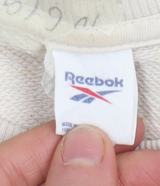 Reebok Womens Beige Small Crew Neck Pullover Sweatshirt