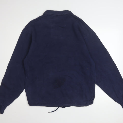 Reebok Mens Blue 1/4 Zip Pullover Sweatshirt Size M Sports Style