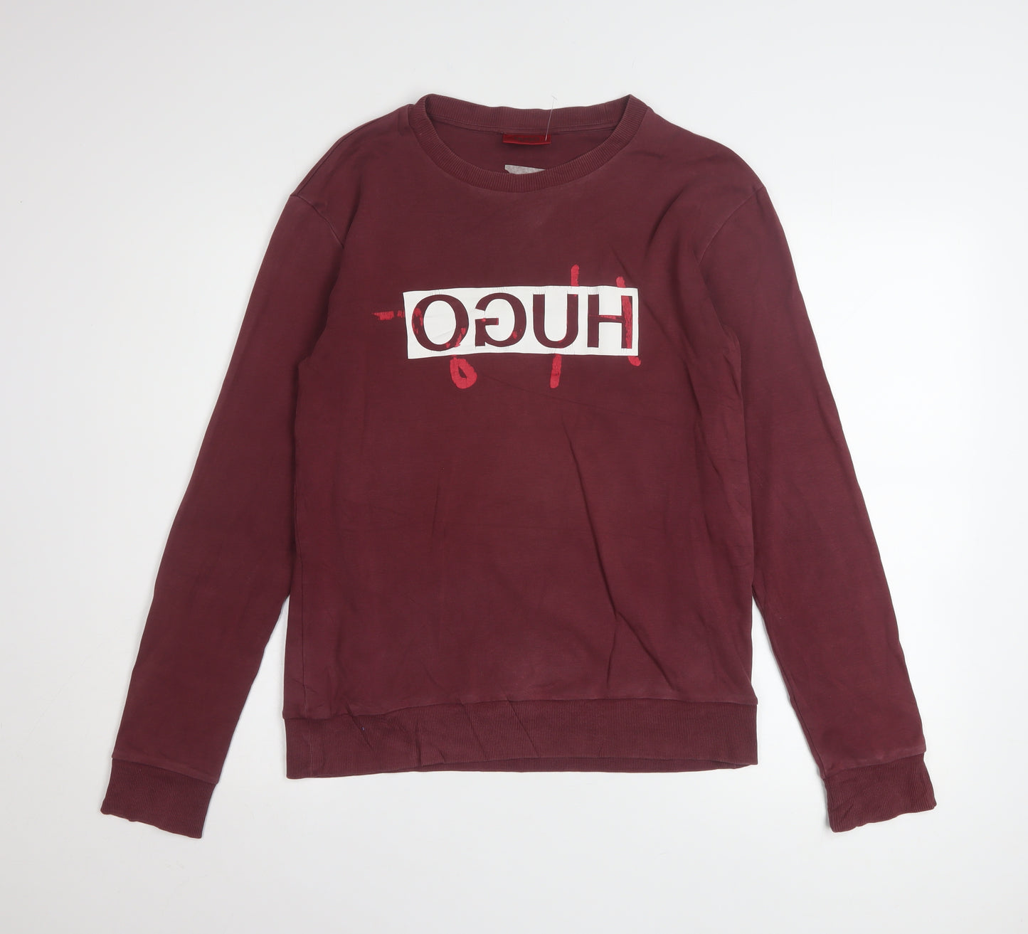 Hugo Boss Unisex Red Logo Graphic Cotton Sweatshirt Size S