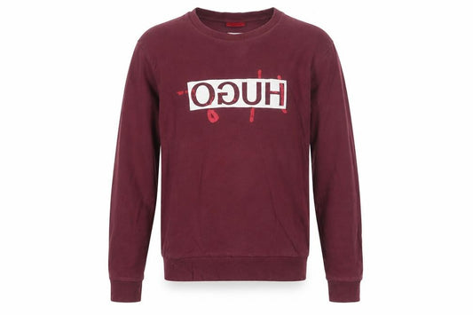 Front view of Hugo Boss unisex red logo graphic cotton sweatshirt, size S