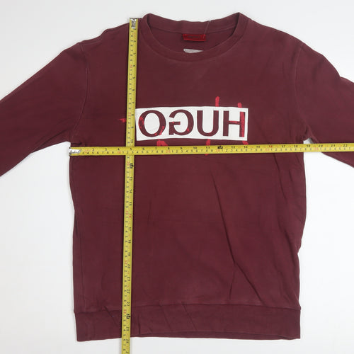 Hugo Boss Unisex Red Logo Graphic Cotton Sweatshirt Size S
