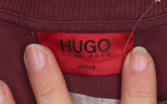 Hugo Boss Unisex Red Logo Graphic Cotton Sweatshirt Size S