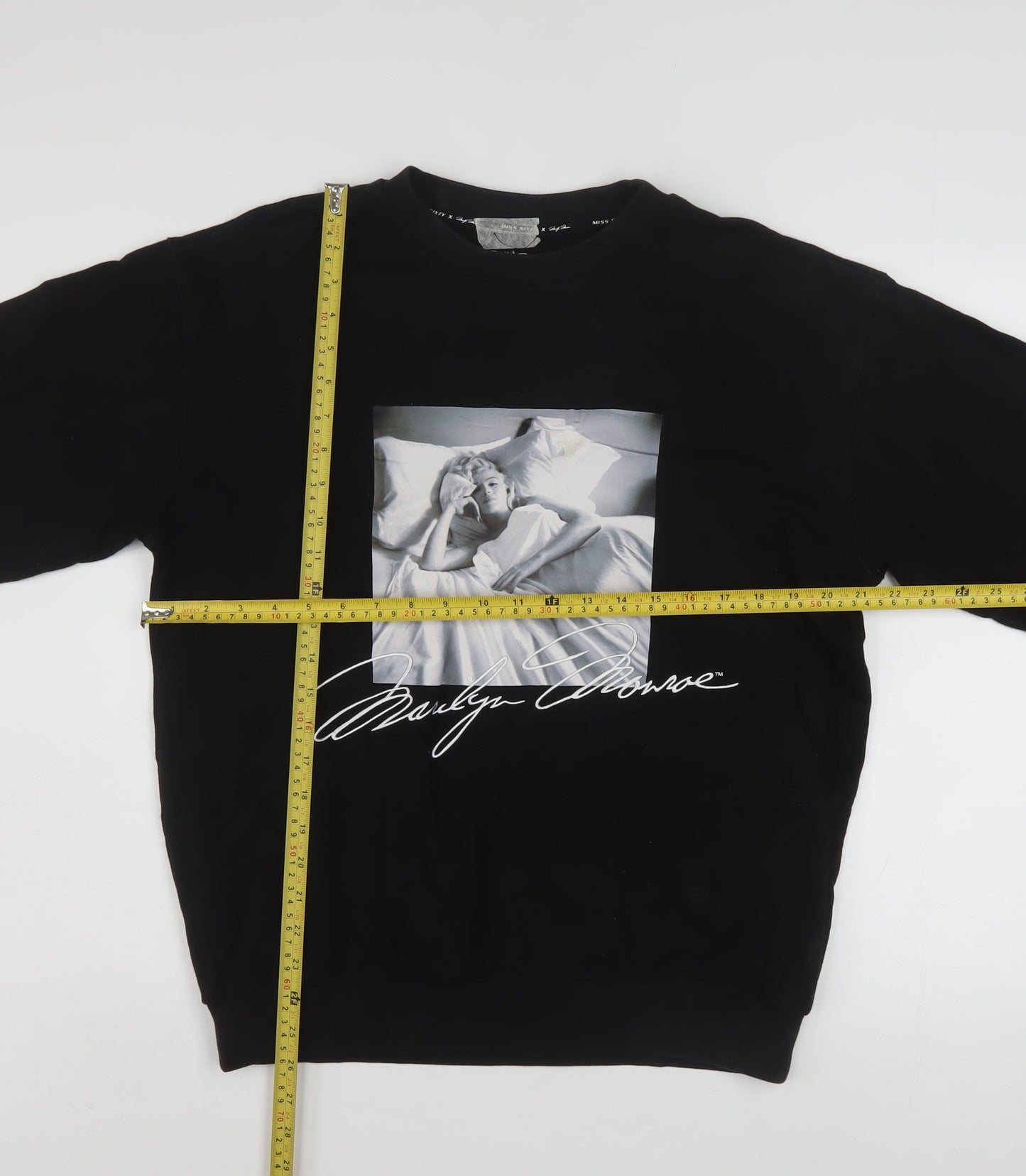 Miss Sixty Womens Black Marilyn Monroe Graphic Sweatshirt Size 8