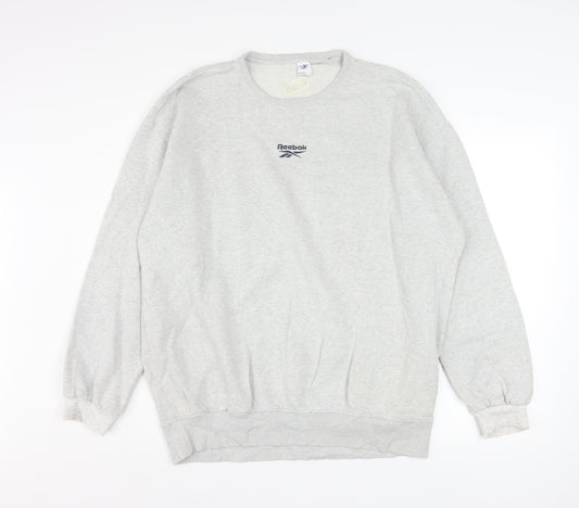Reebok Men's Grey Crew Neck Pullover Sweatshirt Size M