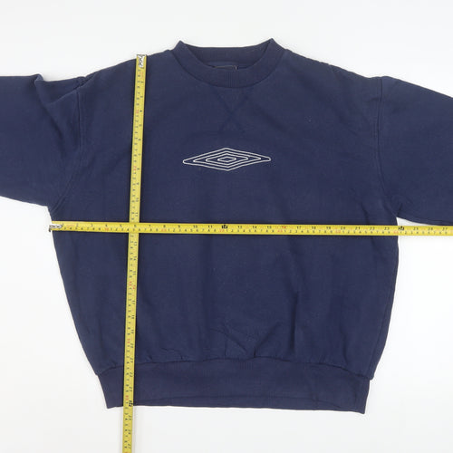 Umbro Womens Navy Blue Pullover Sweatshirt L Logo Cotton Blend