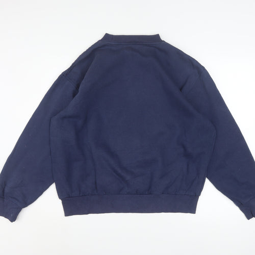 Umbro Womens Navy Blue Pullover Sweatshirt L Logo Cotton Blend