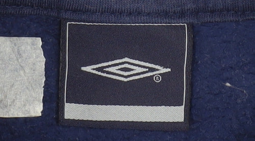 Umbro Womens Navy Blue Pullover Sweatshirt L Logo Cotton Blend