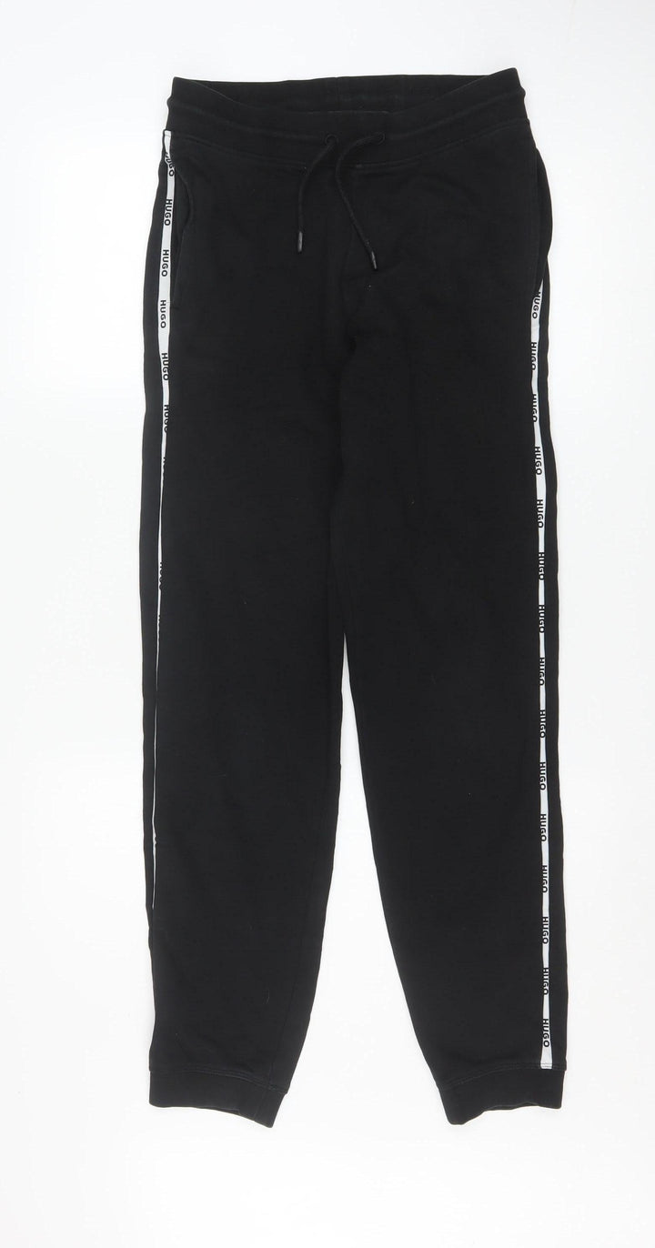 Hugo Men’s Black XS Jogger Trousers with Side Stripe