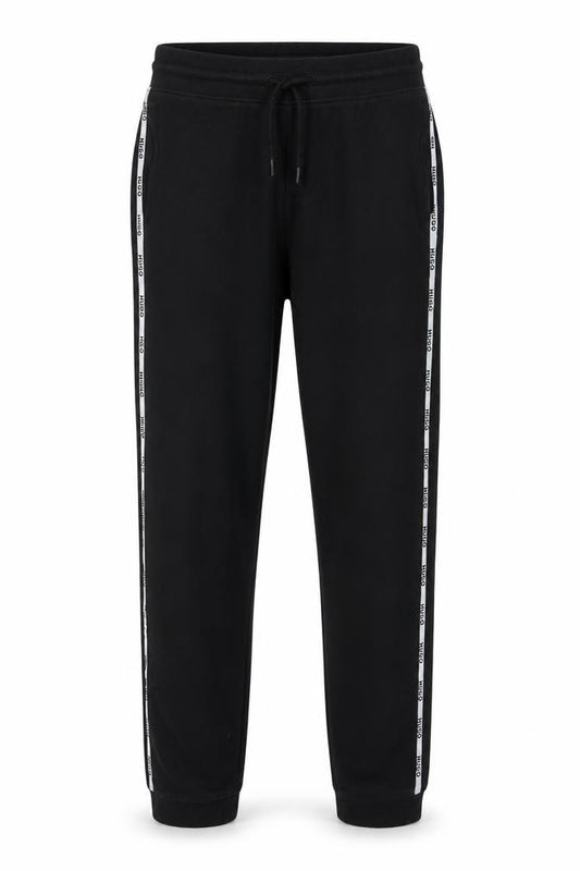 Front view of Hugo Men’s Black XS Jogger Trousers with Side Stripe