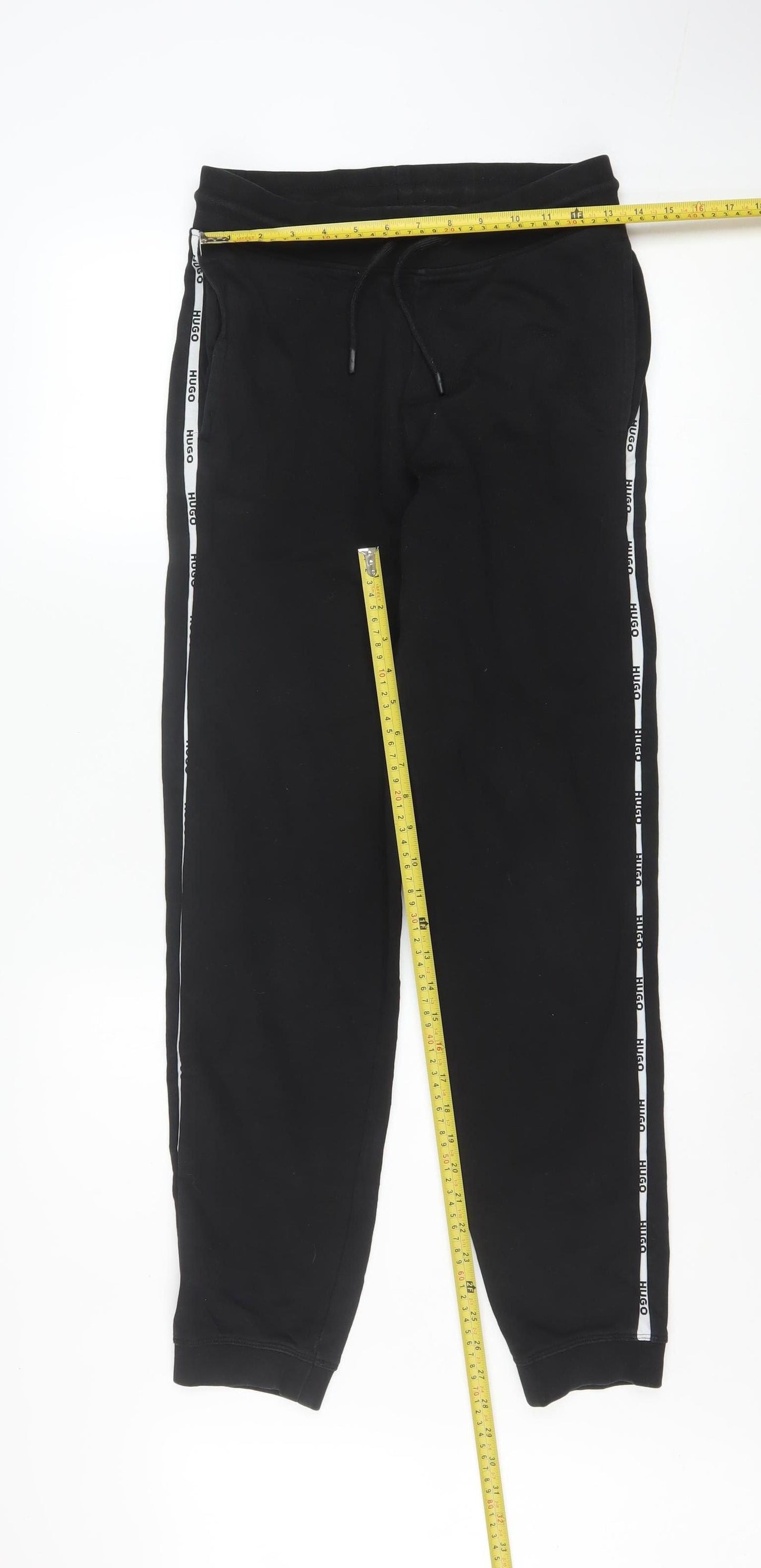 Hugo Men’s Black XS Jogger Trousers with Side Stripe