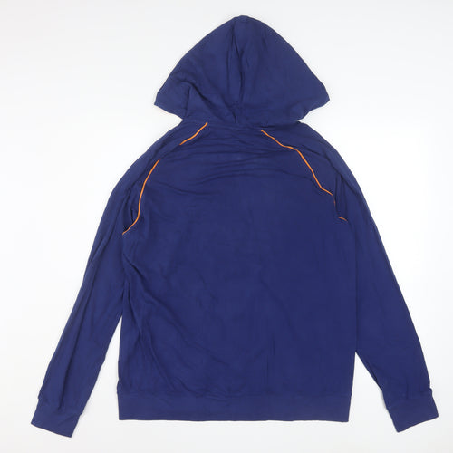 Hugo Boss Men's Blue Full Zip Hoodie L Lightweight Hooded Sweatshirt