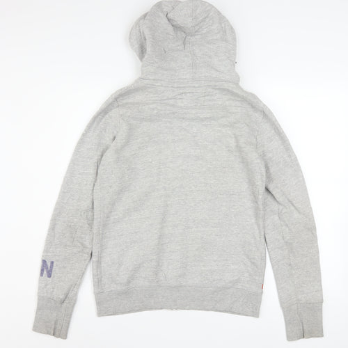 Superdry Women's Grey Full Zip Hoodie M Cotton Blend Trackstyle