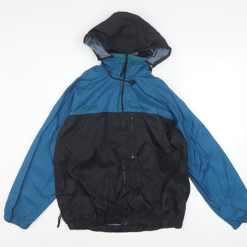 Columbia Women’s Blue Black S Hooded Windbreaker Jacket