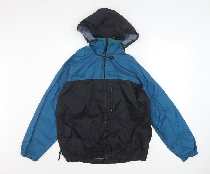 Columbia Women’s Blue Black S Hooded Windbreaker Jacket