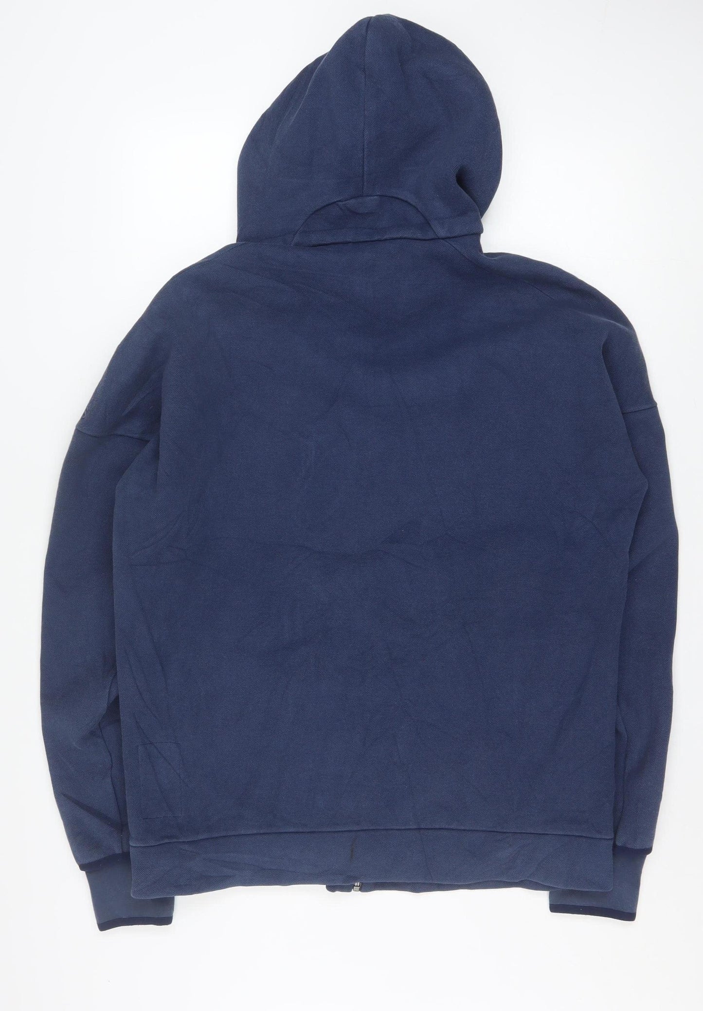 Adidas Men Blue Full Zip Fleece Hoodie L Sportswear