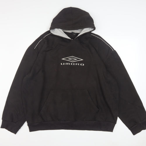 Umbro Men's Black 2XL Pullover Hoodie Fleece Sportswear
