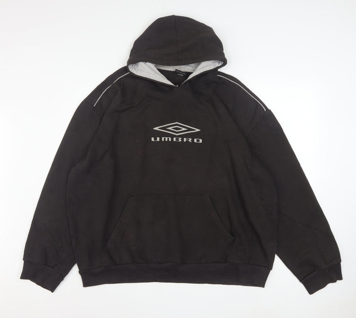 Umbro Men's Black 2XL Pullover Hoodie Fleece Sportswear