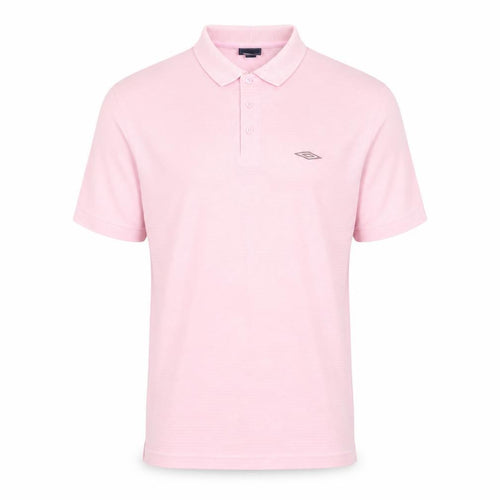 Umbro Men’s Pink Short Sleeve Polo Shirt Size L Polyester Cotton