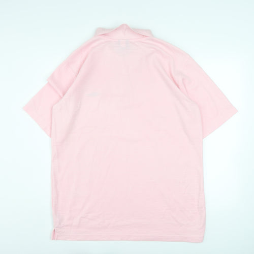 Umbro Men’s Pink Short Sleeve Polo Shirt Size L Polyester Cotton
