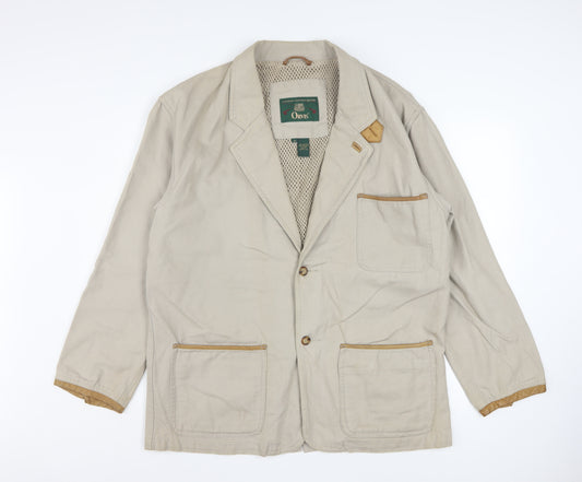 Orvis Men's Beige Cotton Blazer Jacket M Classic Outdoor Style