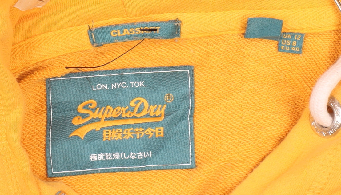 Superdry Womens Yellow Teal Grey Pullover Hoodie Size 12