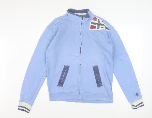 Napapijri Womens Blue Cotton Full Zip Track Jacket Size 14