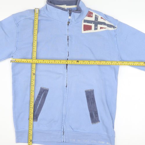 Napapijri Womens Blue Cotton Full Zip Track Jacket Size 14