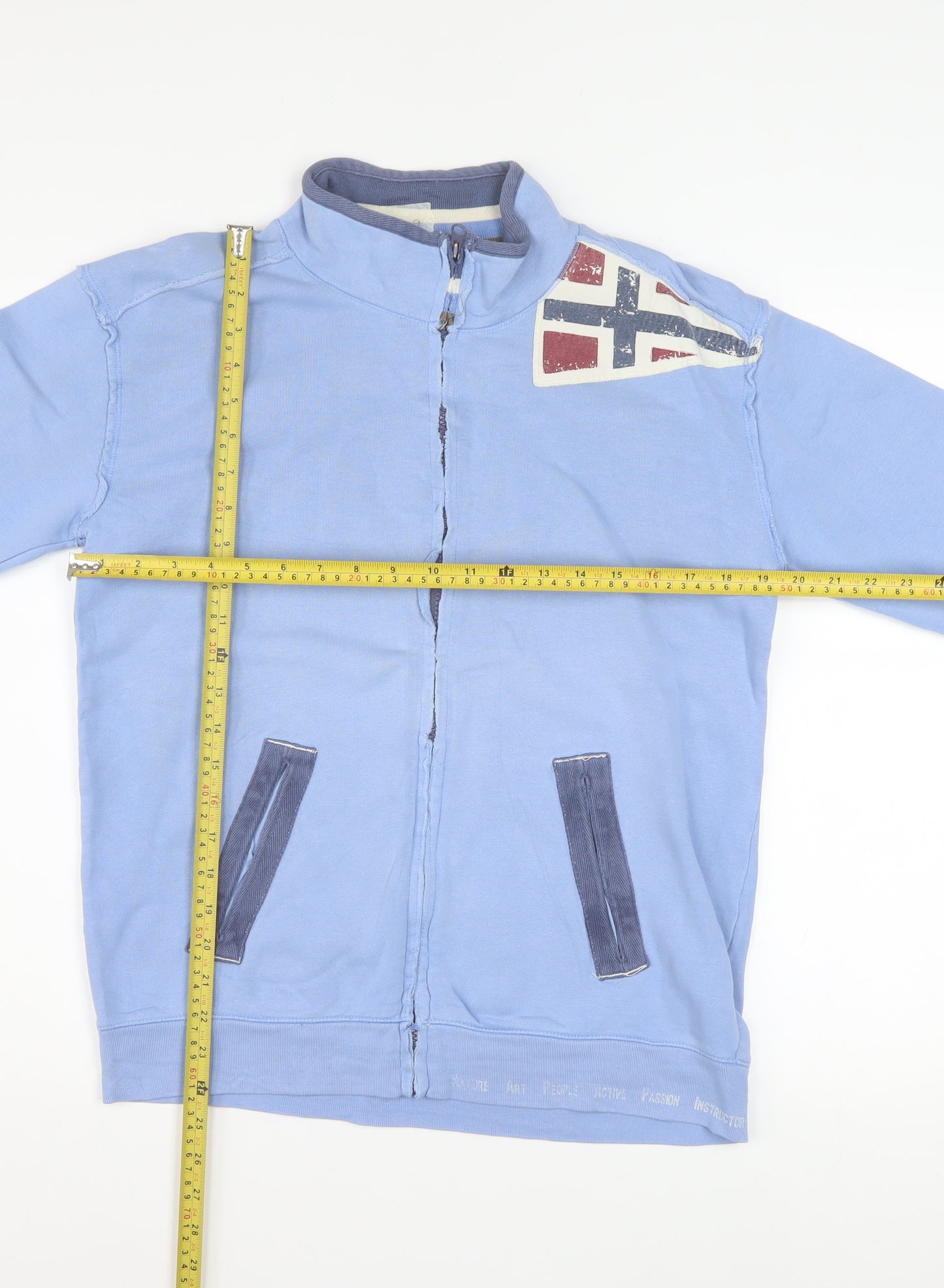 Napapijri Womens Blue Cotton Full Zip Track Jacket Size 14