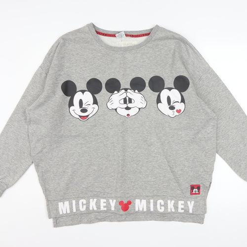 Disney Primark Womens Grey Mickey Sweatshirt Size 12/14 Pullover