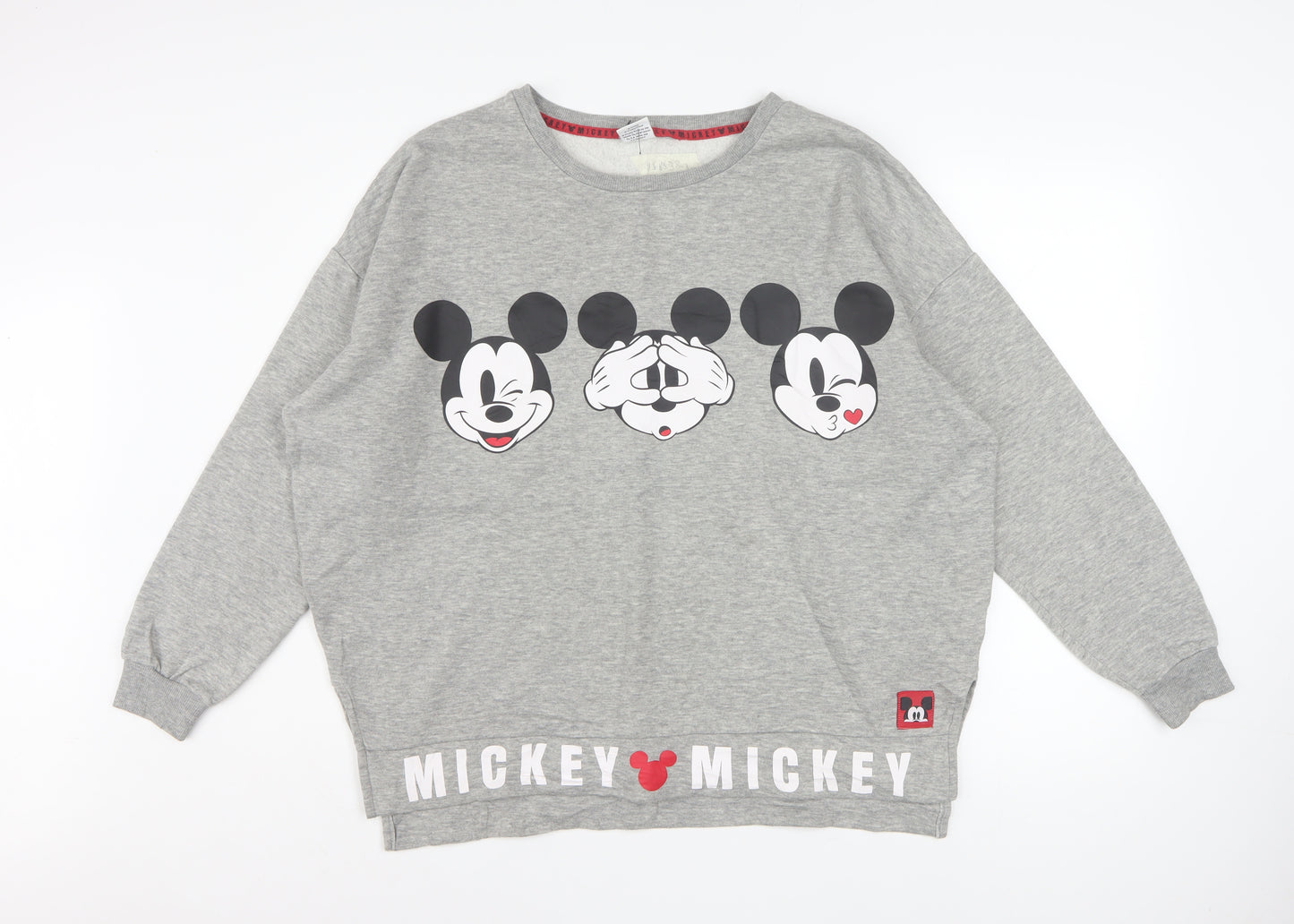 Disney Primark Womens Grey Mickey Sweatshirt Size 12/14 Pullover