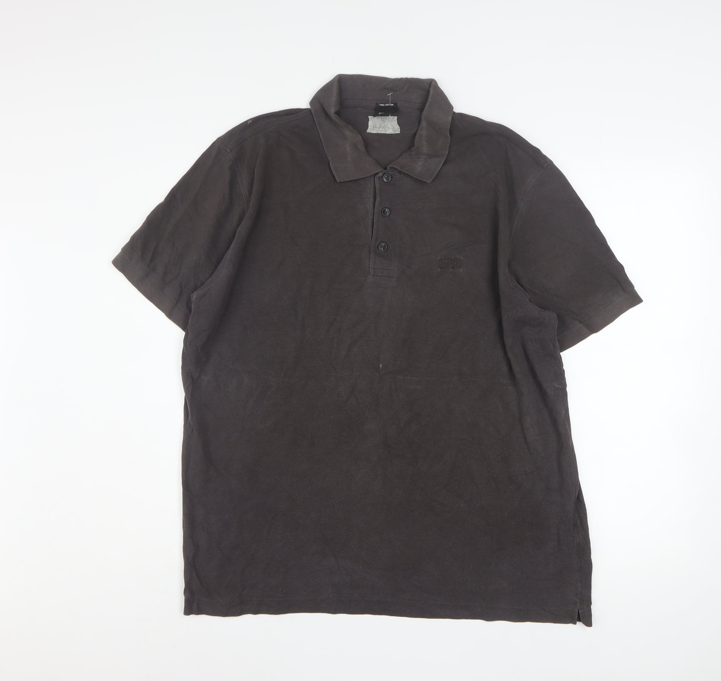 Hugo Boss Men's Brown Pima Cotton XL Polo Shirt