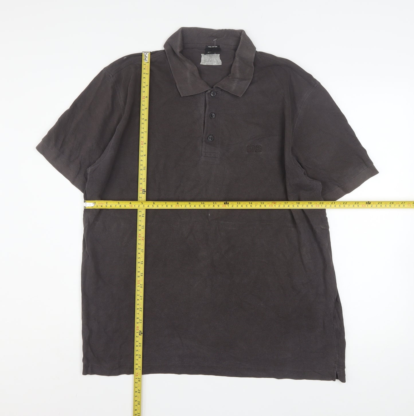Hugo Boss Men's Brown Pima Cotton XL Polo Shirt