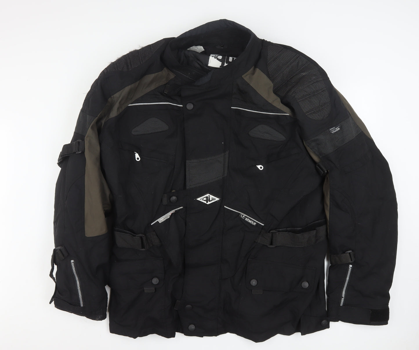 B-Square Men Black 2XL Motorcycle Jacket Waterproof Lined Armour