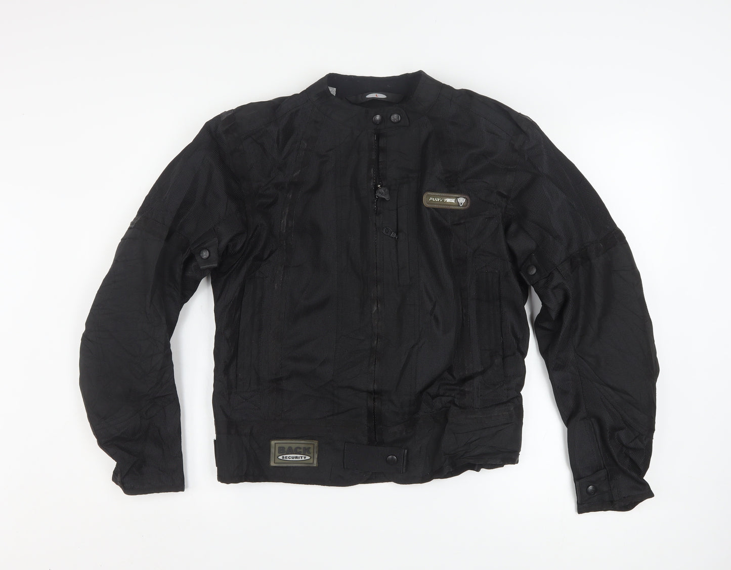 Furygan Womens Black Motorcycle Jacket L Mesh Textile Riding Gear