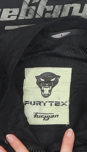 Furygan Womens Black Motorcycle Jacket L Mesh Textile Riding Gear